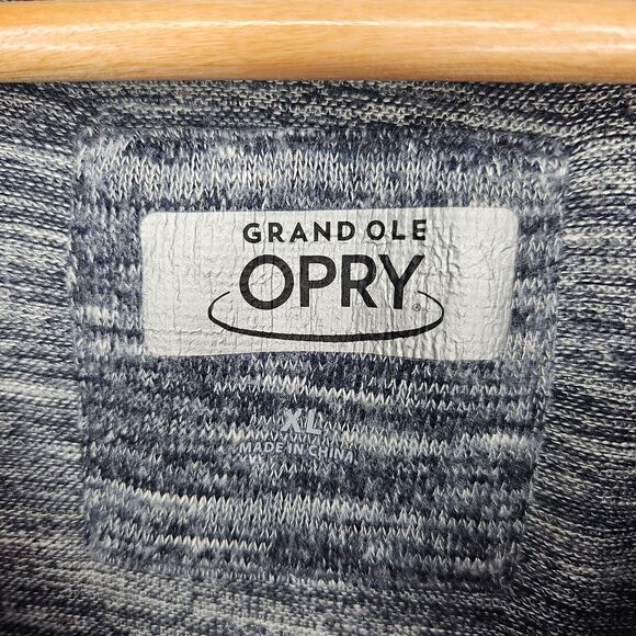 GRAND OLE OPRY Womens Guitar Graphic Shirt XL Long Sleeve Blue Space Dye Cowgirl - Picture 4 of 5